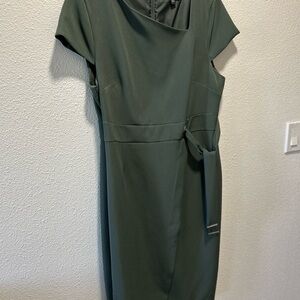 Dorothy Perkins Asymmetrical Dark Green Dress